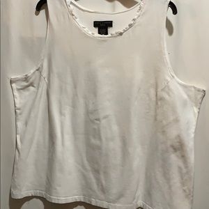 ANNE CARSON WOMAN TANK SZ 2X WHITE BUST DART